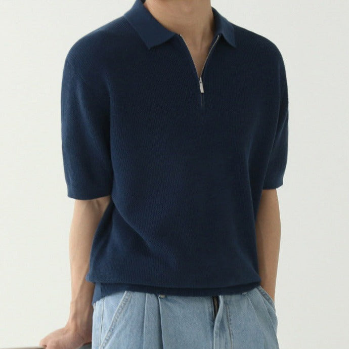 ClubHéritage zipped polo shirt - navy blue