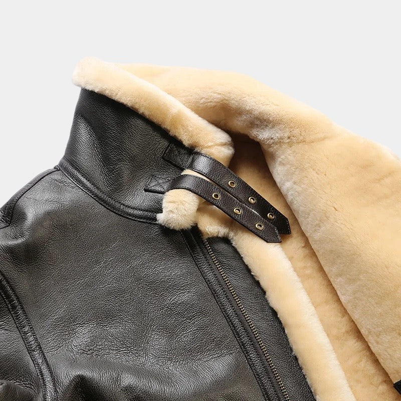 ClubHéritage Leather aviator coat