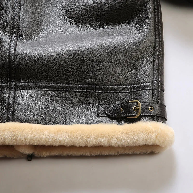 ClubHéritage Leather aviator coat