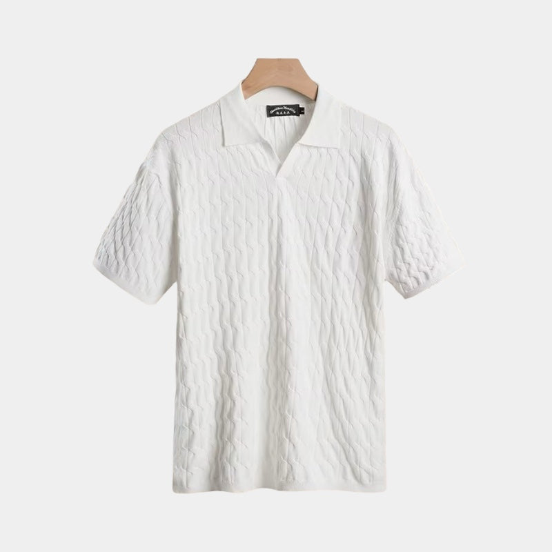 ClubHéritage textured polo - black