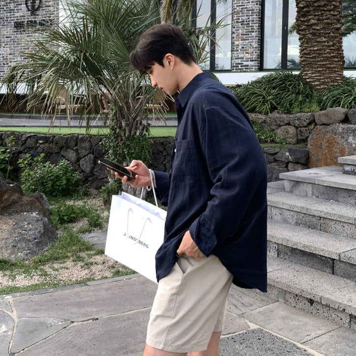 ClubHéritage linen shirt - navy blue
