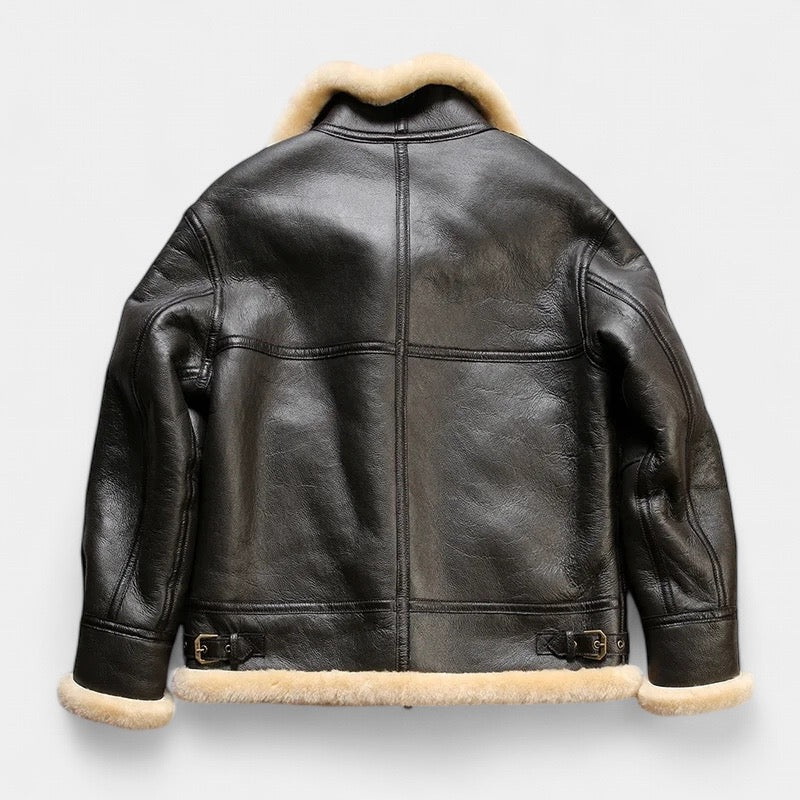 ClubHéritage Leather aviator coat