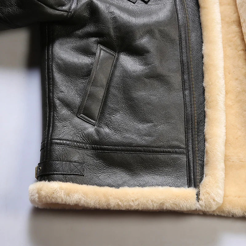 ClubHéritage Leather aviator coat