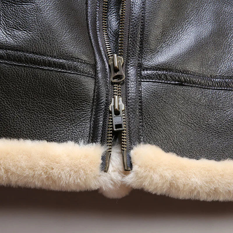 ClubHéritage Leather aviator coat