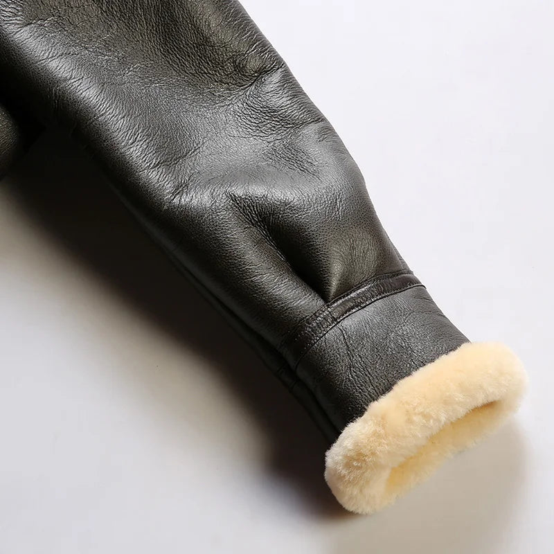 ClubHéritage Leather aviator coat