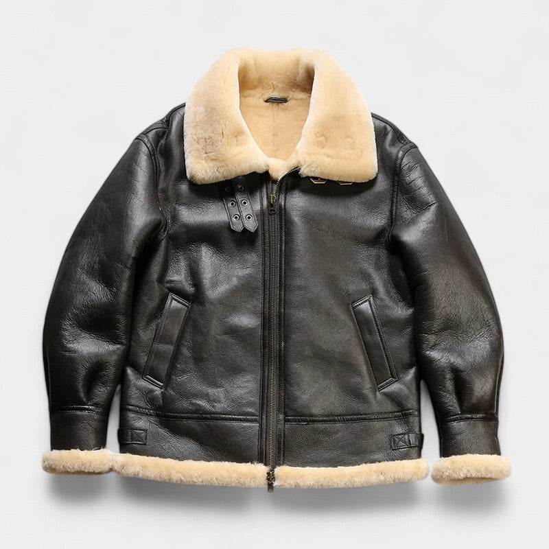 ClubHéritage Leather aviator coat