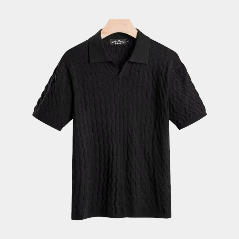 ClubHéritage textured polo - black