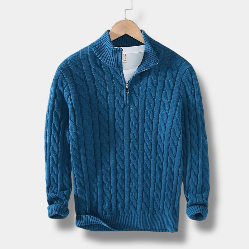 ClubHéritage jacquard mock neck sweater
