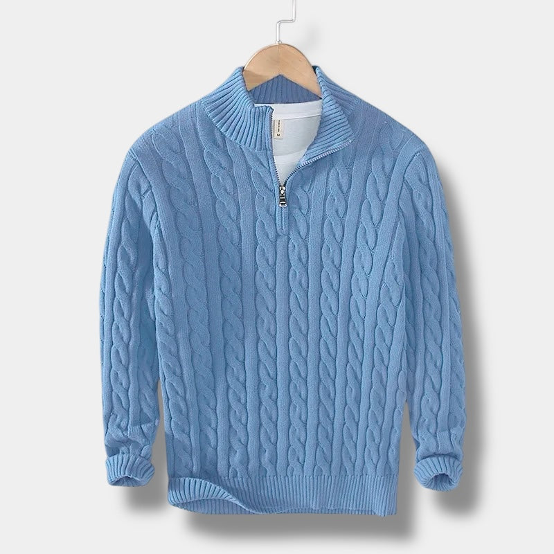 ClubHéritage jacquard mock neck sweater