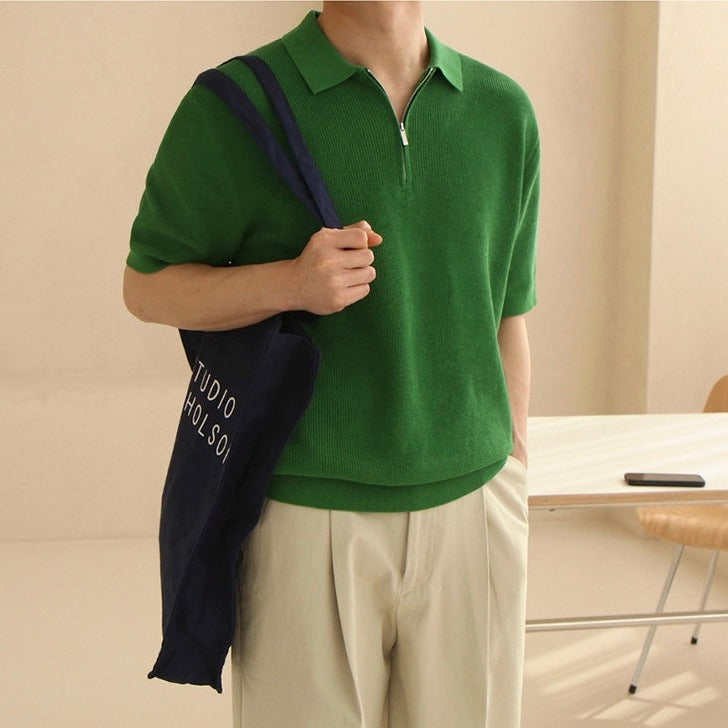 ClubHéritage zipped polo shirt - navy blue