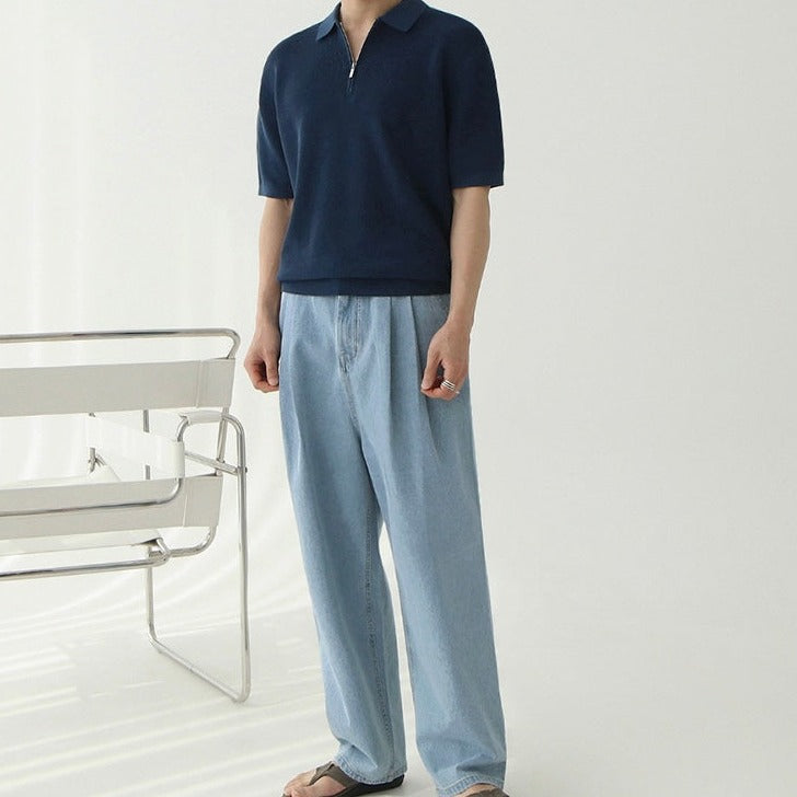 ClubHéritage zipped polo shirt - navy blue