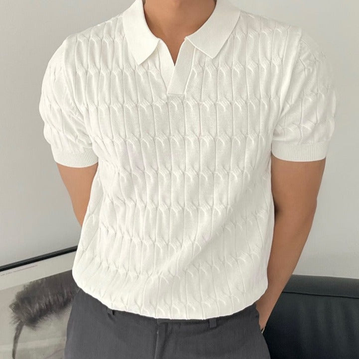 ClubHéritage textured polo - black