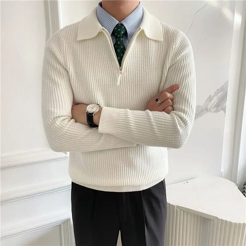 ClubHéritage v collar zipped sweater