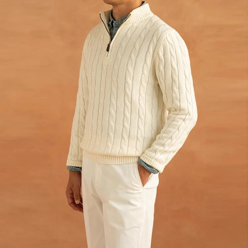 ClubHéritage jacquard mock neck sweater