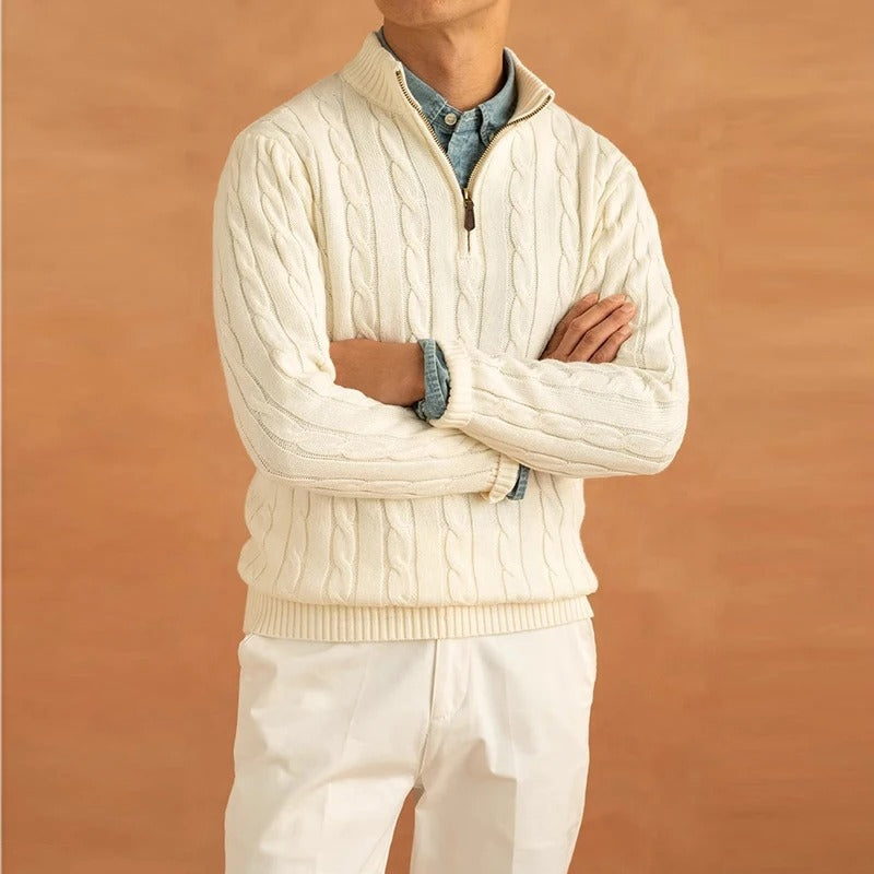 ClubHéritage jacquard mock neck sweater