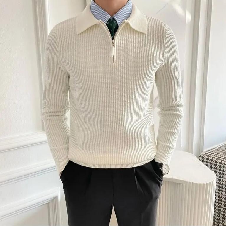 ClubHéritage v collar zipped sweater