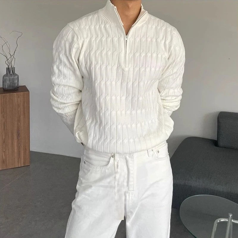 ClubHéritage zipped jacquard sweater