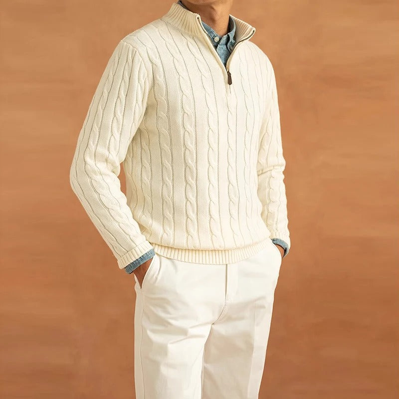 ClubHéritage jacquard mock neck sweater
