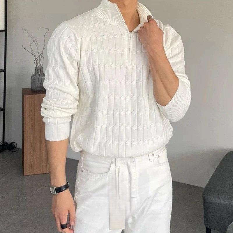 ClubHéritage zipped jacquard sweater