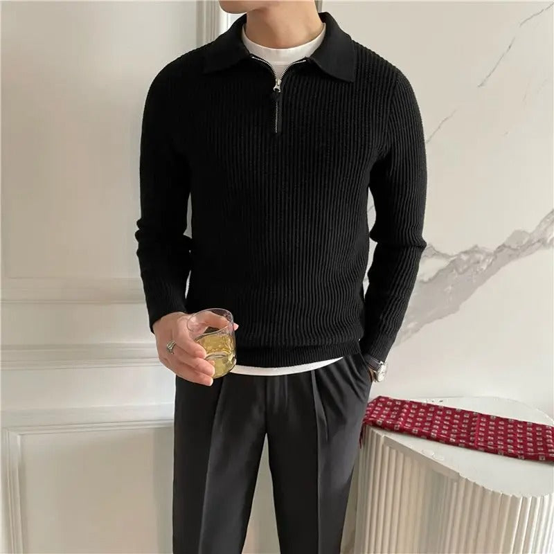 ClubHéritage v collar zipped sweater