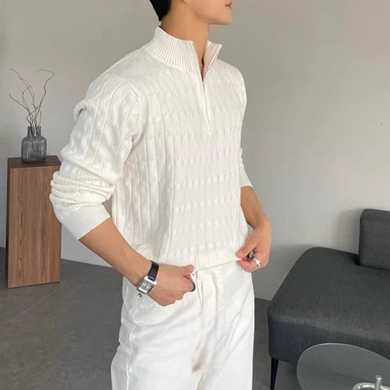 ClubHéritage zipped jacquard sweater