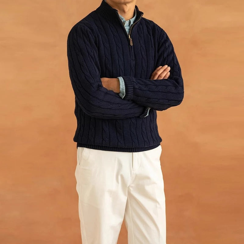 ClubHéritage jacquard mock neck sweater