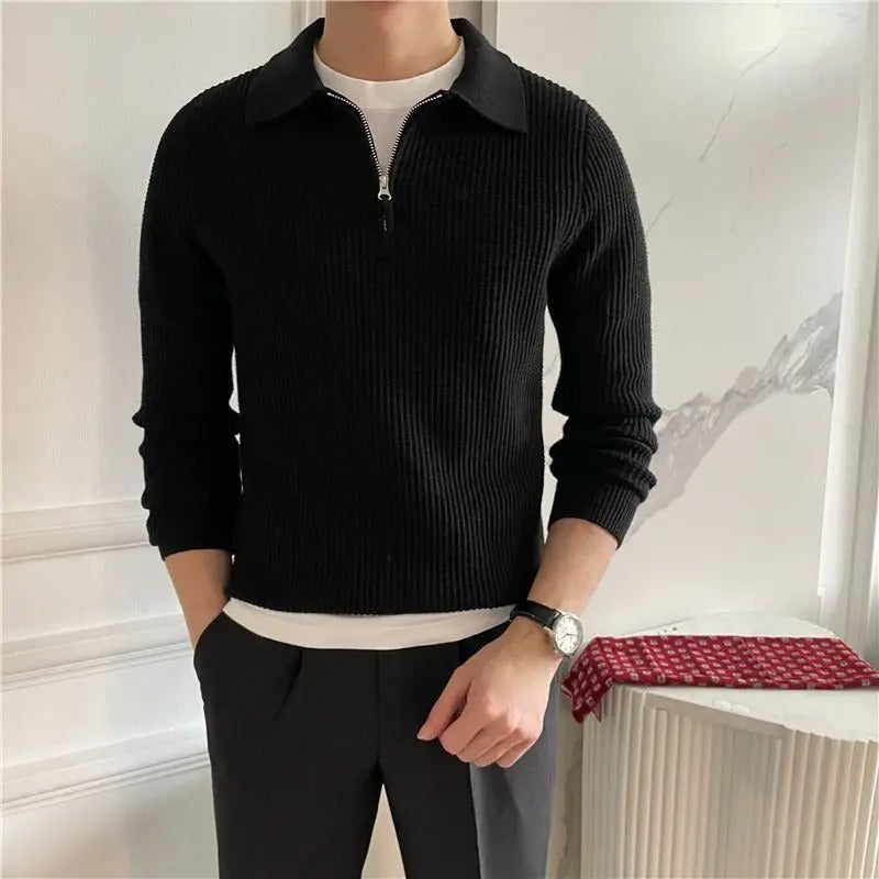 ClubHéritage v collar zipped sweater