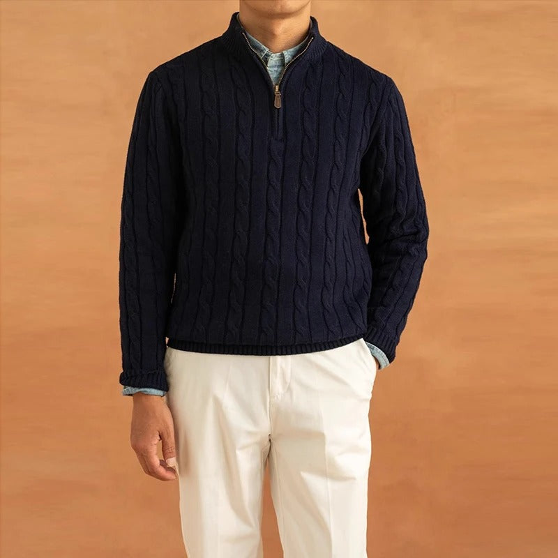 ClubHéritage jacquard mock neck sweater