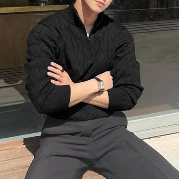 ClubHéritage zipped jacquard sweater