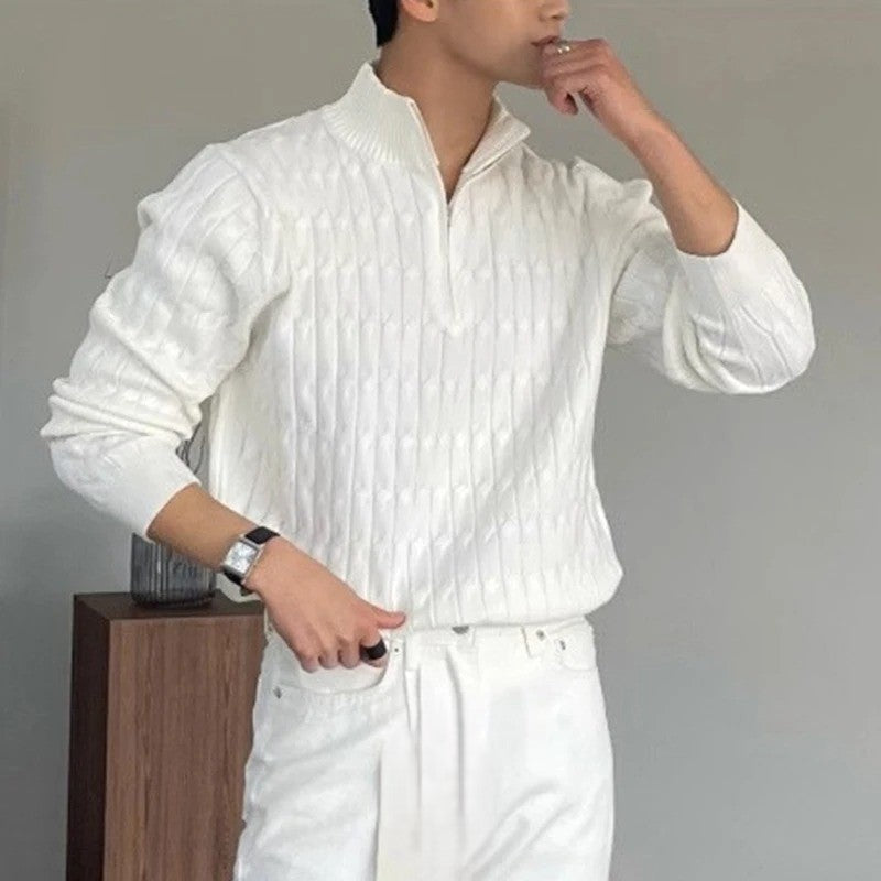 ClubHéritage zipped jacquard sweater